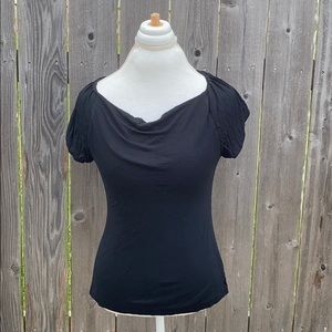 Banana Republic Black Cowl Neck Short Slee…